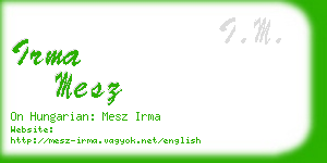 irma mesz business card